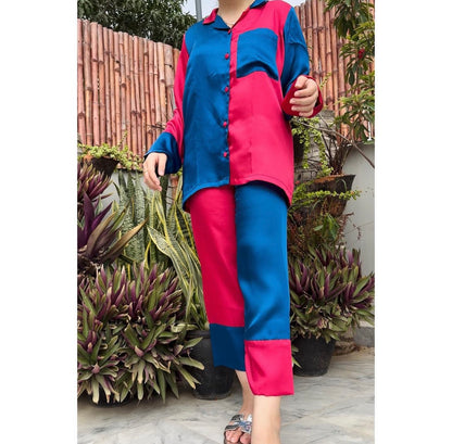 Women Colorblock Pjs